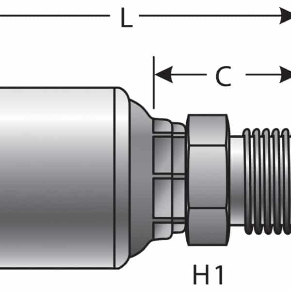 Gates G252251212 Male Flat-Face O-Ring (MegaCrimp)