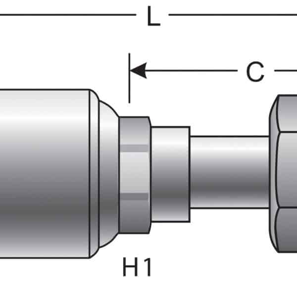 Gates G252300404 Female Flat-Face O-Ring Swivel (MegaCrimp)