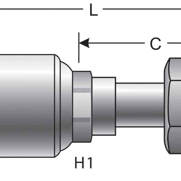 Gates G252300406 Female Flat-Face O-Ring Swivel (MegaCrimp)