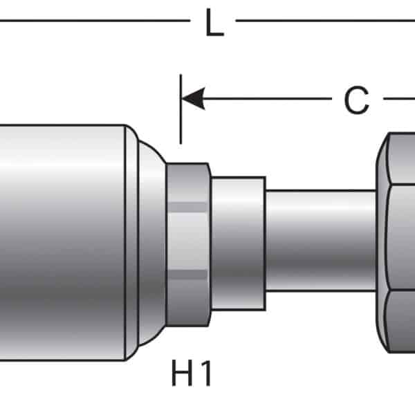 Gates G252300812 Female Flat-Face O-Ring Swivel (MegaCrimp)
