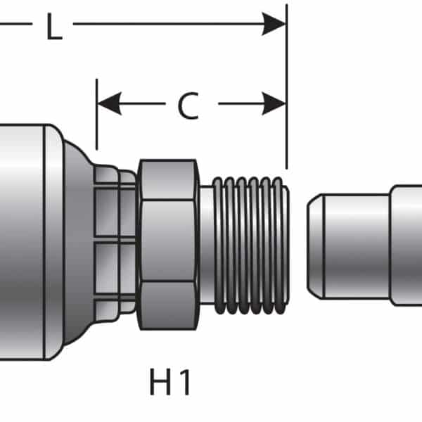 Gates G255100405 SAE Male Flareless Assembly (MegaCrimp)
