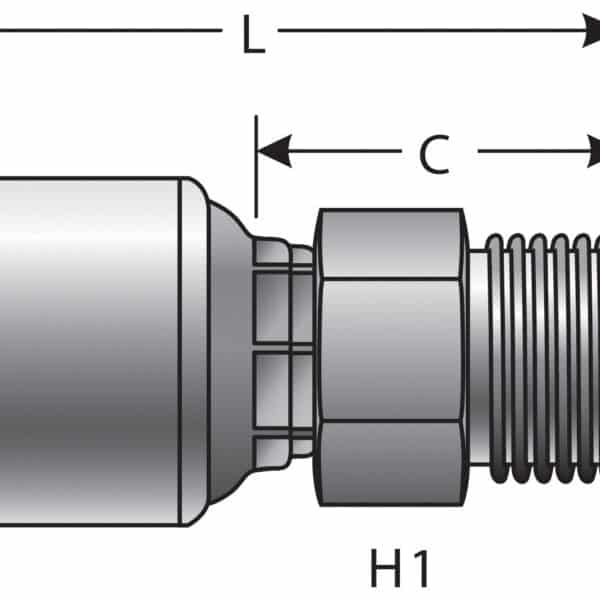 Gates G256150610 Male DIN 24 Cone - Light Series (MegaCrimp)