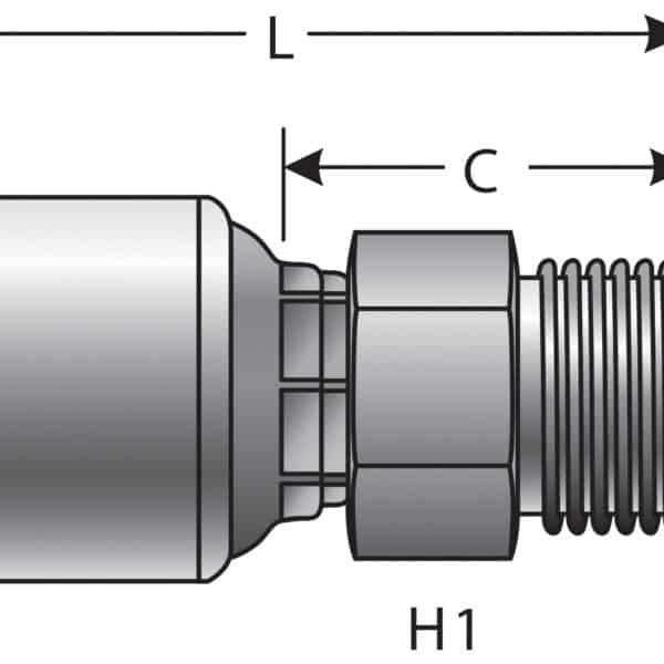 Gates G256150612 Male DIN 24 Cone - Light Series (MegaCrimp)