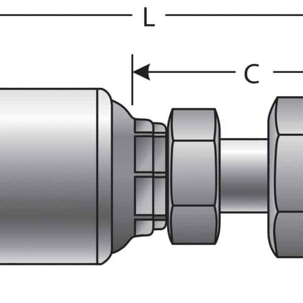 Gates G256450410 Female DIN 24 Cone Swivel - Light Series with O-Ring (MegaCrimp)