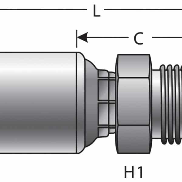 Gates G257150408 Male DIN 24 Cone - Heavy Series (MegaCrimp)