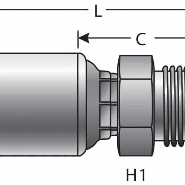 Gates G257150610 Male DIN 24 Cone - Heavy Series (MegaCrimp)