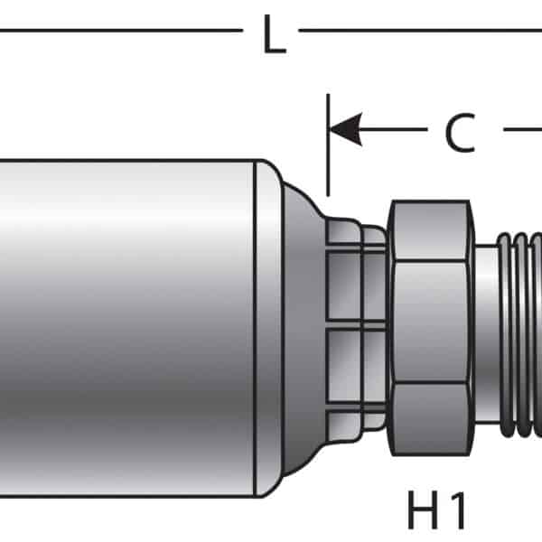 Gates G258101212 Male British Standard Parallel Pipe (MegaCrimp)