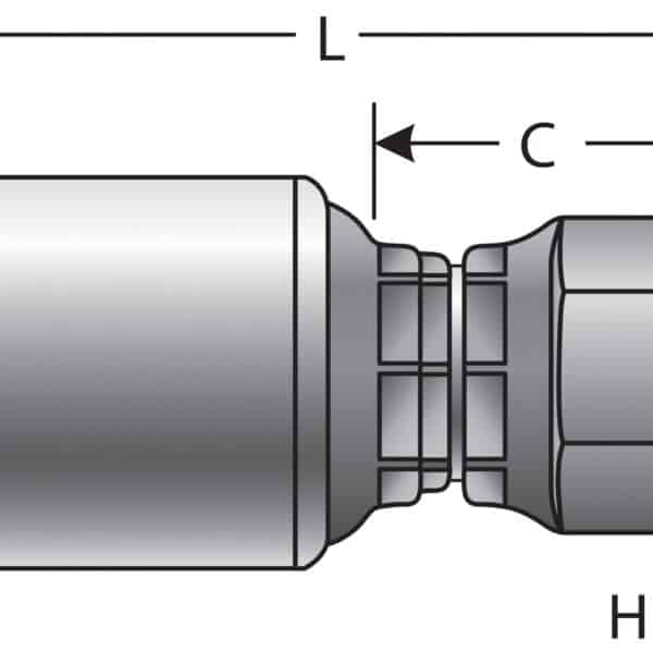 Gates G258300404 Female British Standard Parallel Pipe O-Ring Swivel (MegaCrimp)