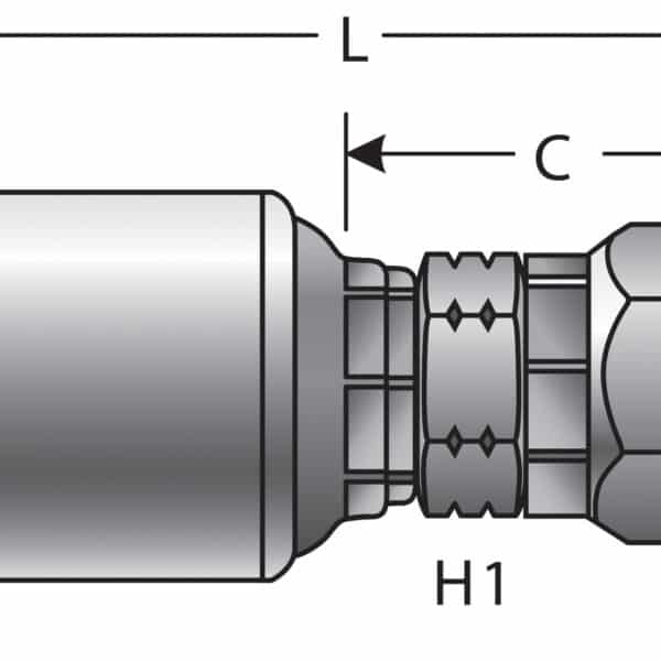 Gates G259100404 Female Komatsu Style Japanese Metric Swivel (MegaCrimp)