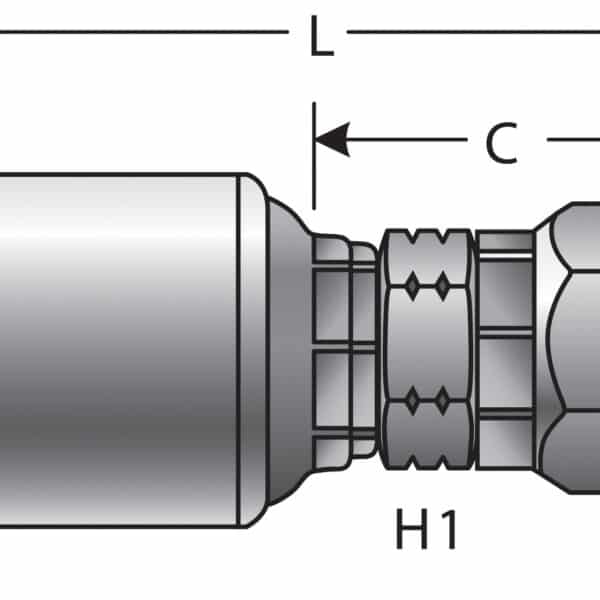 Gates G259100406 Female Komatsu Style Japanese Metric Swivel (MegaCrimp)