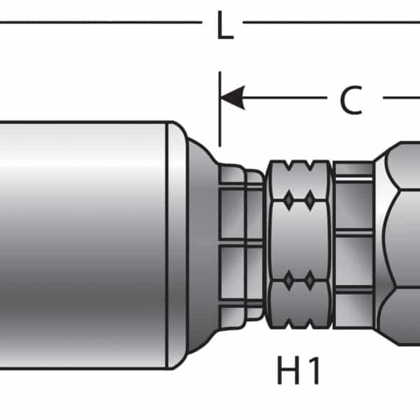 Gates G259101212 Female Komatsu Style Japanese Metric Swivel (MegaCrimp)