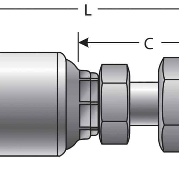 Gates G259300404 Female Japanese Industrial Standard Swivel (MegaCrimp)