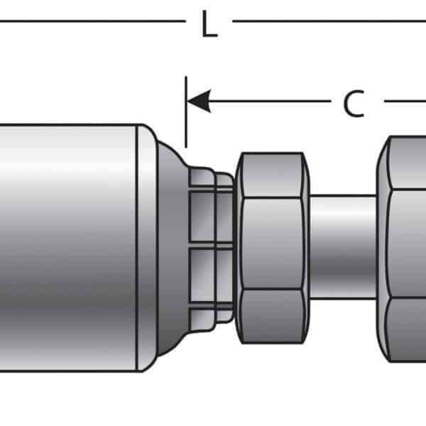 Gates G259300606 Female Japanese Industrial Standard Swivel (MegaCrimp)