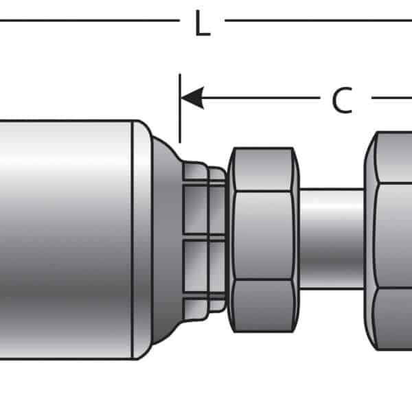 Gates G259300808 Female Japanese Industrial Standard Swivel (MegaCrimp)