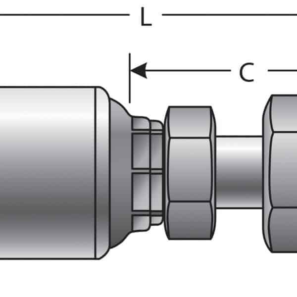 Gates G259301212 Female Japanese Industrial Standard Swivel (MegaCrimp)