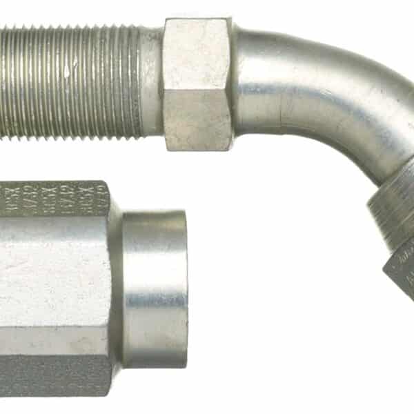 Gates G342111010 Dual Seat Female JIC 37/SAE 45 Flare Swivel - 45 Bent Tube - Steel