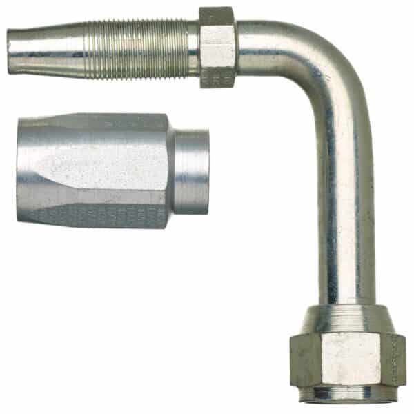 Gates G34212-1010 Dual Seat Female JIC 37/SAE 45 Flare Swivel - 90 Bent Tube - Steel