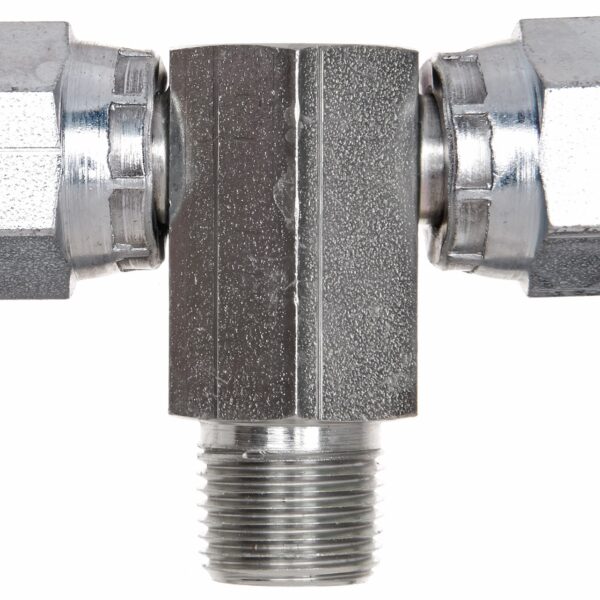 Gates G601861212 Female Pipe Swivel NPSM on Run to Male Pipe NPTF - Tee (SAE to SAE)