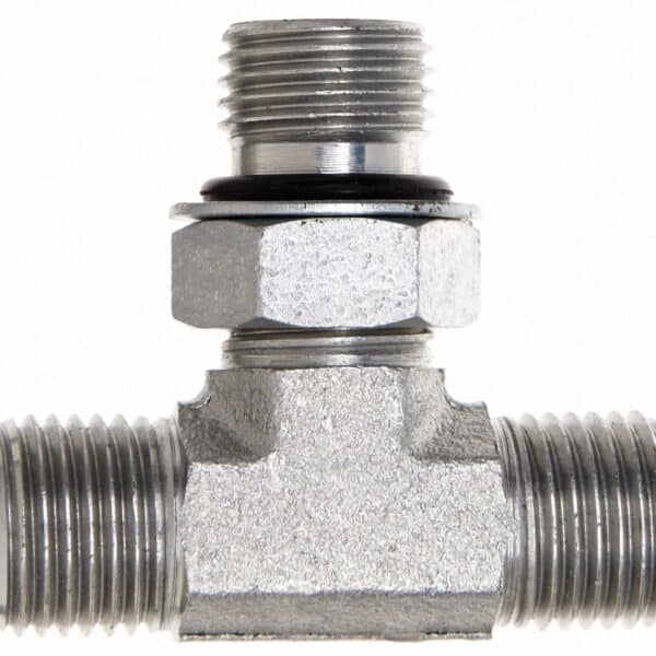 Gates G603500606 Male JIC 37 Flare on Run to Male O-Ring Boss - Tee (SAE to SAE)