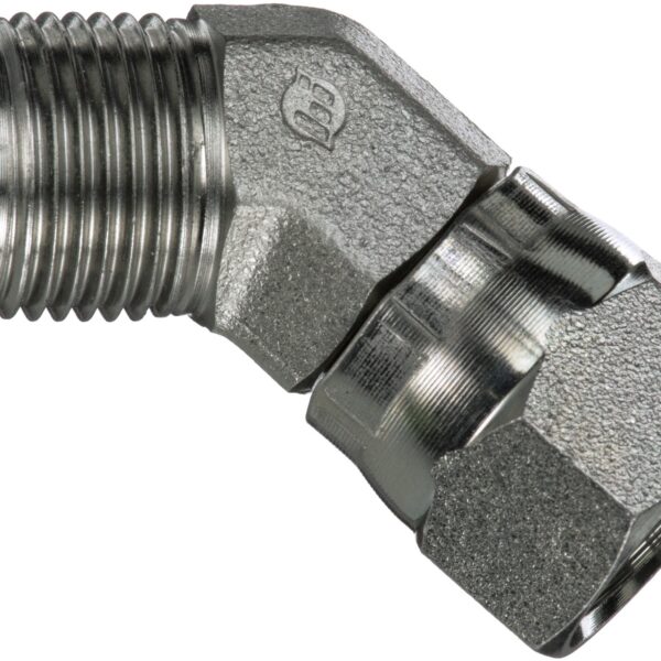Gates G60424-0505 Male JIC 37 Flare to Female JIC 37 Flare Swivel - 45 (SAE to SAE)