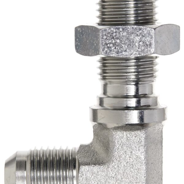 Gates G604470606 Male JIC 37 Flare to Male JIC 37 Flare Bulkhead - 90 (SAE to SAE)