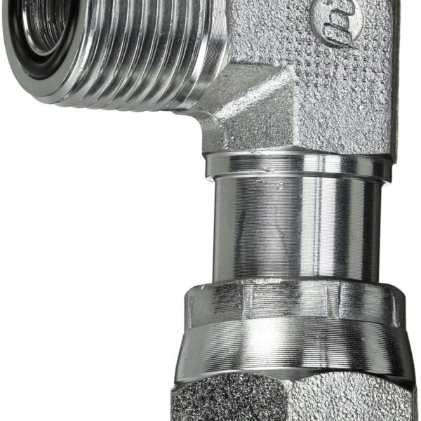 Gates G607240808 Male Flat-Face O-Ring to Female Flat-Face Swivel - 90 (SAE to SAE)