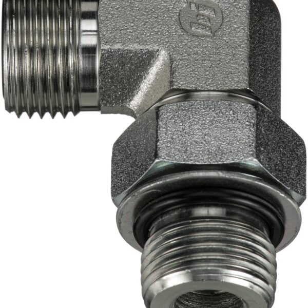 Gates G608100808 Male Flat-Face O-Ring to Male O-Ring Boss - 90 (SAE to SAE)