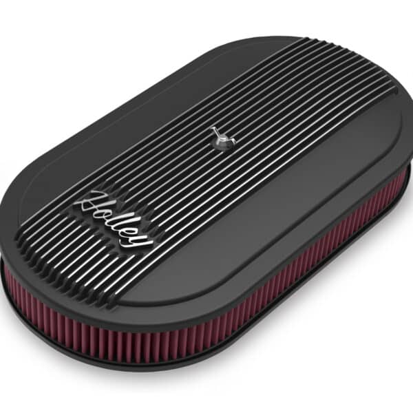 HOL-120-402 Holley Vintage Series Oval Air Cleaner - Satin Black Machined