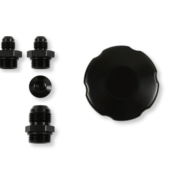 HOL-198-212 Holley Power Steering Remote Reservoir - Black Aluminum with Bracket