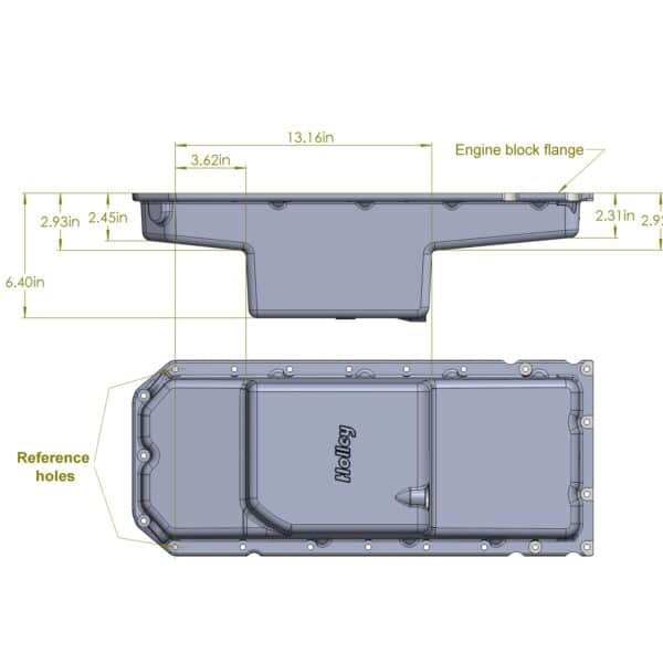 HOL-302-64 Holley Gen III Hemi Swap Oil Pan - Mid-Sump - Hellcat - Natural