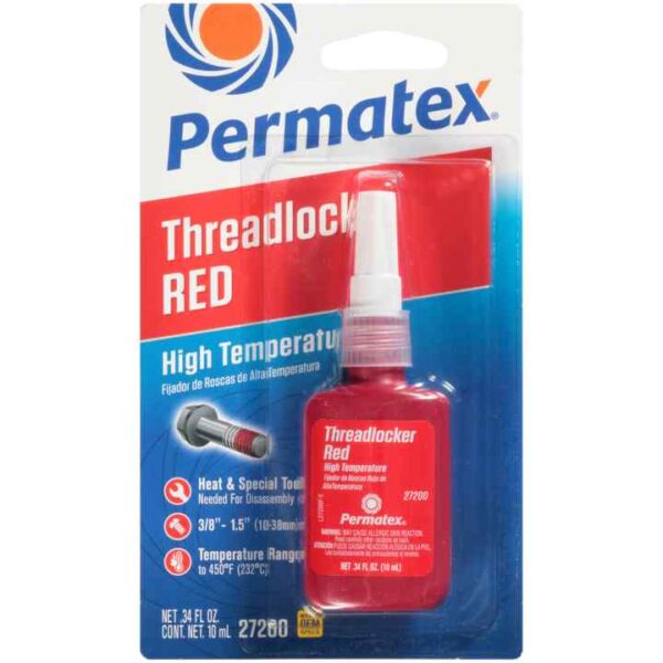 Permatex® 27200 High Temperature Threadlocker Red, 10 Ml