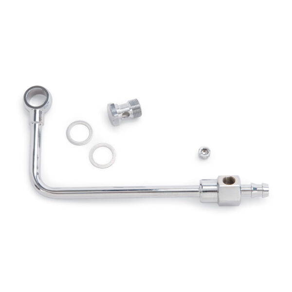 Edelbrock EDL-8126 Fuel Line #8126 Chrome Steel Fuel Line W/ 3/8in Barbed End Inlet W/O Fuel Filter