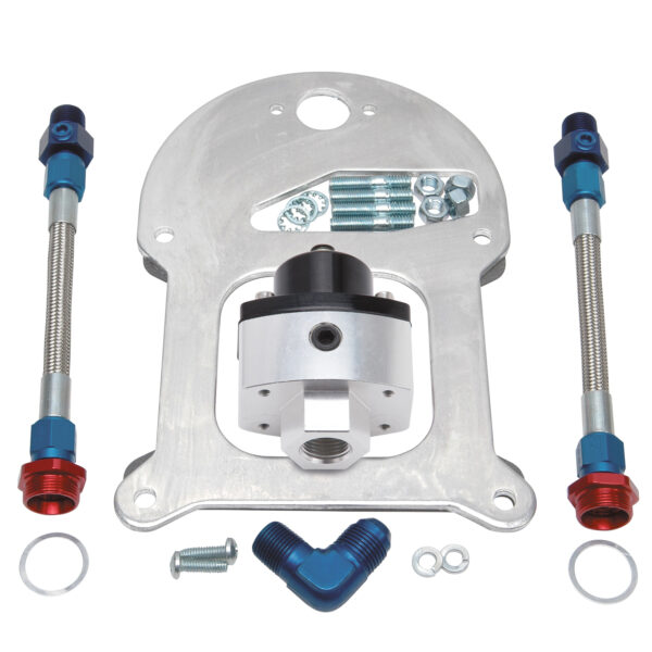 Edelbrock EDL-8192 Fuel Pressure Regulator Kit - Single Regulator, Dual Outlet, Standard-Flange