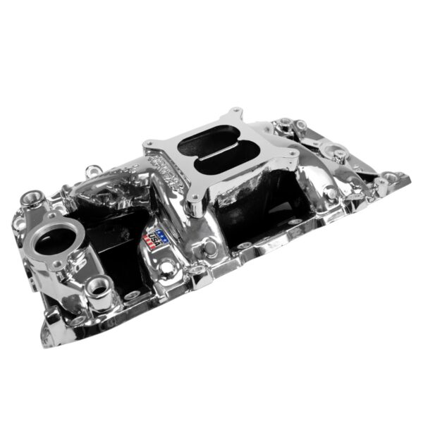 Edelbrock EDL-7561-CP RPM Air-Gap Intake Manifold for Big-Block Chevy Oval Port, Chrome Plasma Finish