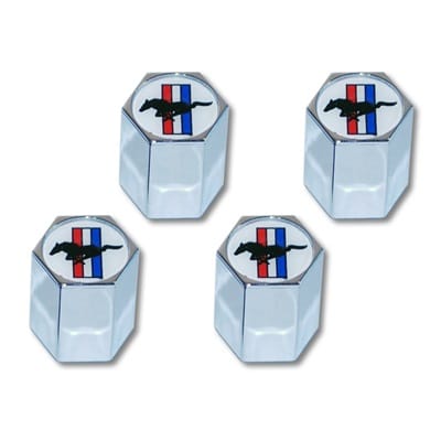 Scott Drake SDK-ACC-5033270 Tri-bar logo valve cap, set 4