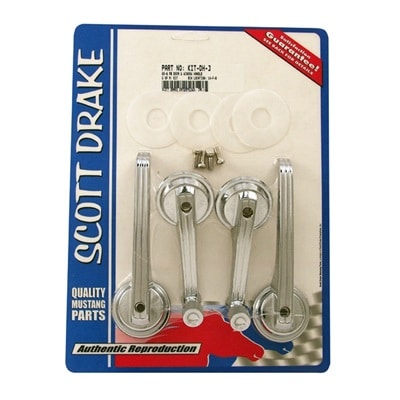 Scott Drake SDK-KIT-DH-3 65-67 Fastback Door Handle & Window Crank Kit (Late 1965)