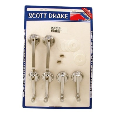 Scott Drake SDK-KIT-DH-4 65-67 Coupe/Convertible Door Handle & Window Crank Kit (Late 1965)
