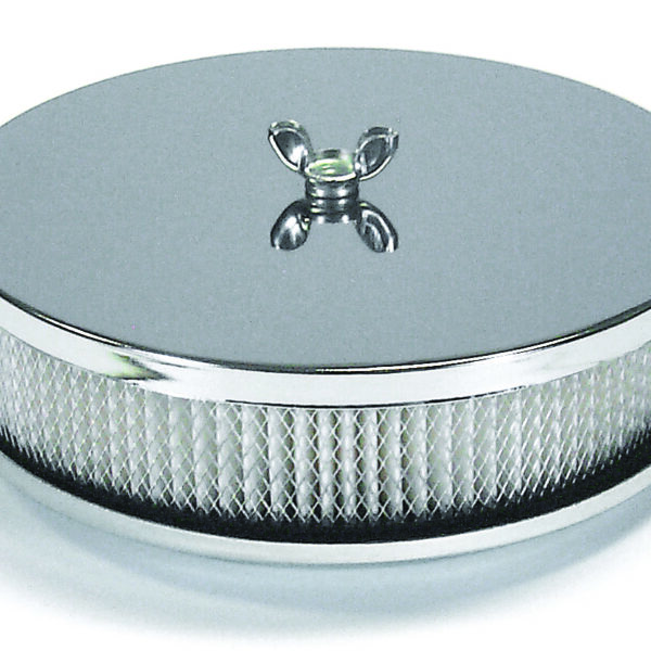 Mr. Gasket MRG-1486 Air Cleaner - 6-1/2 Inch Diameter, 2 Inch Tall - Chrome