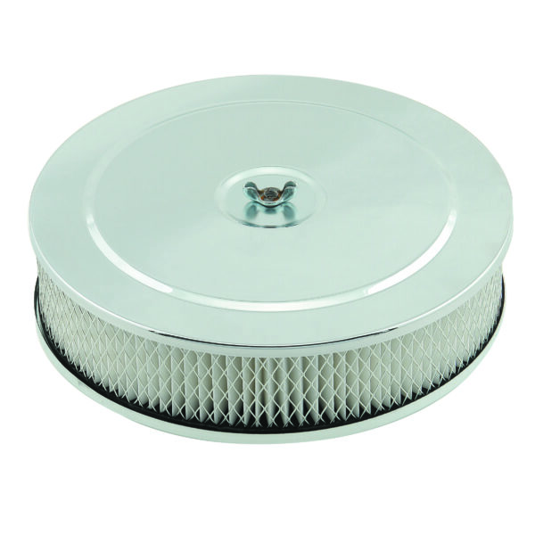 Mr. Gasket MRG-1487 Air Cleaner - 9 Inch Diameter x 2-3/4 Inch Tall - Chrome