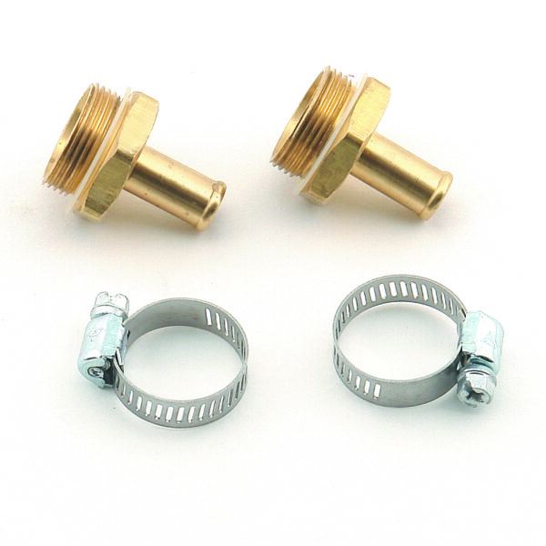 Mr. Gasket Carburetor Inlet Fittings - 7/8-20 Male To 3/8 Inch Hose Barb - Brass