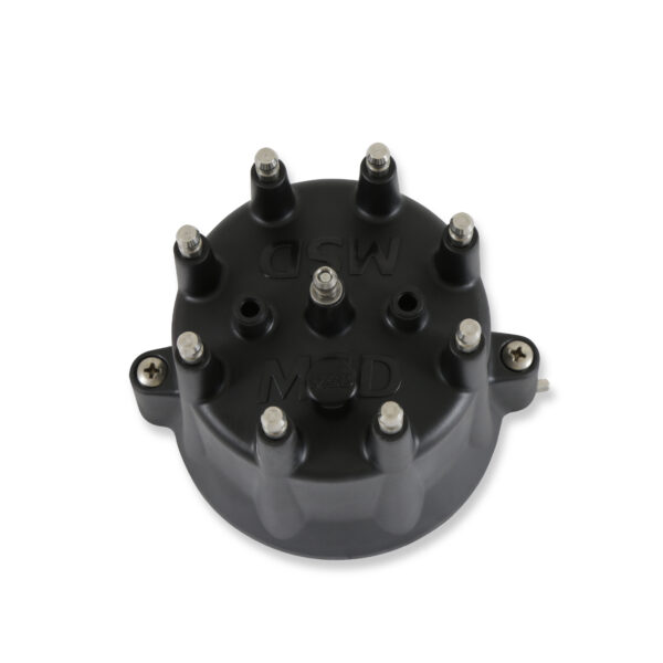 MSD-84333 Distributor Cap - V8 - HEI Terminals - Black - Spark Plug Wire Retainer