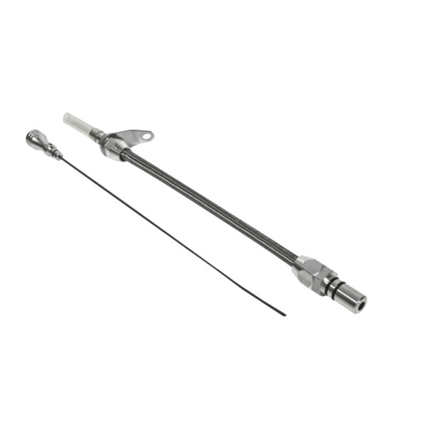 B&M BMM-22165 Auto Transmission Dipstick & Tube - Billet Aluminum/Stainless Steel Braided
