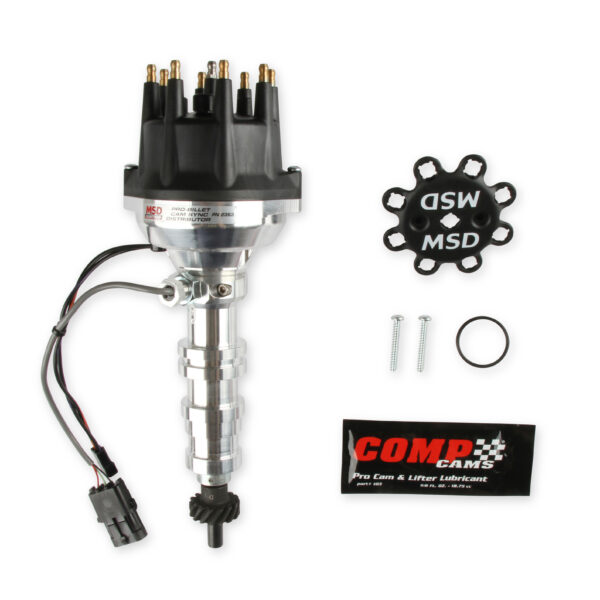 MSD-2363 Pro-Billet Cam Sync Distributor, Ford FE, Steel gear