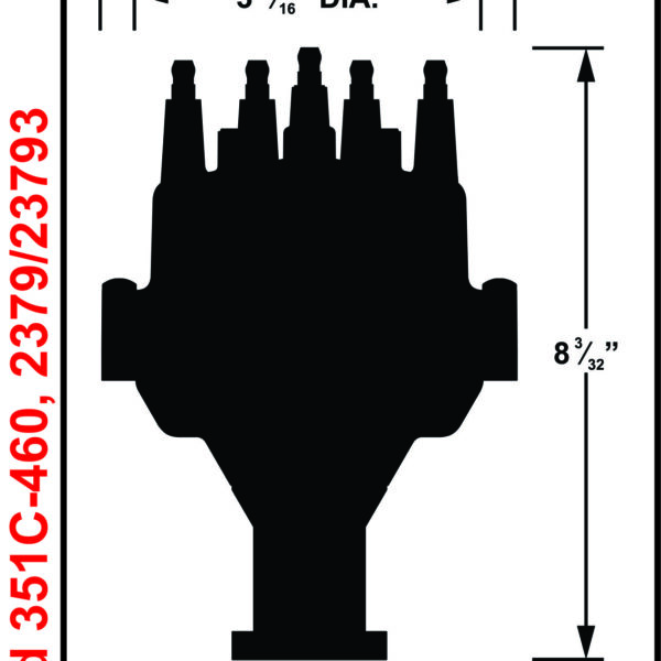 MSD-23793 Black, Ford 351C - 460 Dual Sync Distributor