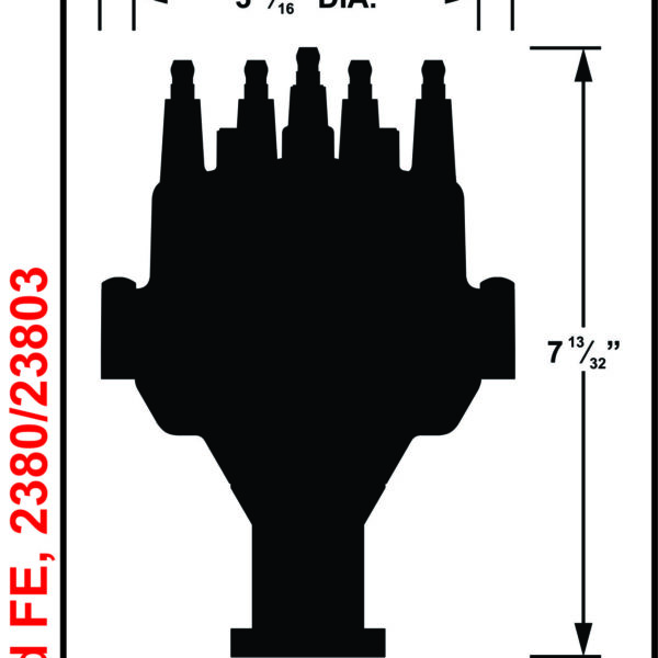 MSD-23803 Black, Ford FE Dual Sync Distributor