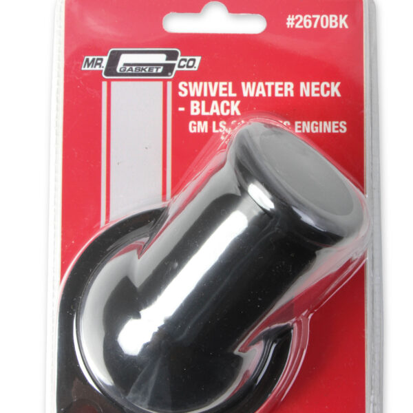 Mr. Gasket MRG-2670BK GM LS Water Neck - Swivel - 30 Degree Angle - Black