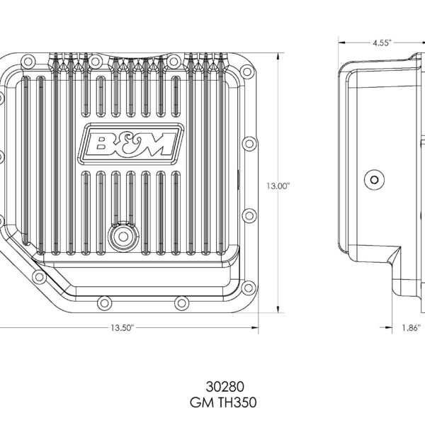B&M BMM-30280 Hi-Tek Deep Transmission Pan -  Aluminum