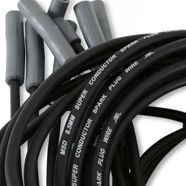 MSD-31523 Single Hemi Wire Set, Super Conductor 8.5mm Wire Set, Black