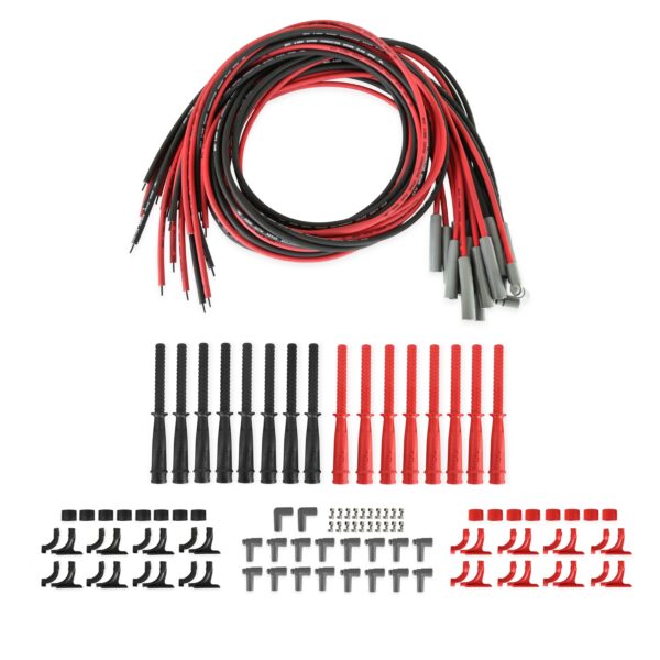 MSD-31559 Dual Plug Hemi Wire Set, Red and Black Super Conductor 8.5mm