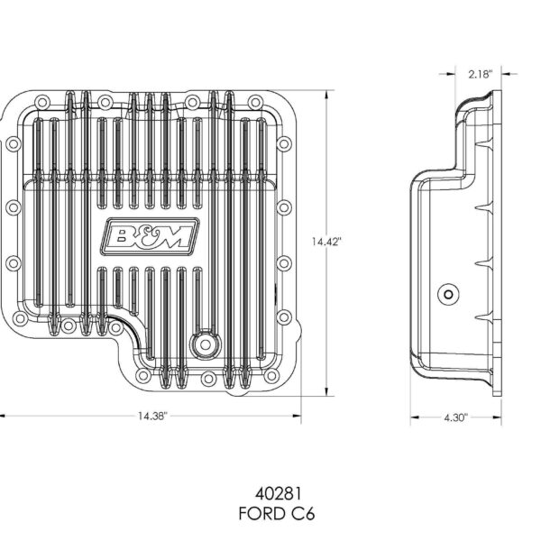 B&M BMM-40281 Hi-Tek Deep Transmission Pan - Ford C6 - Aluminum